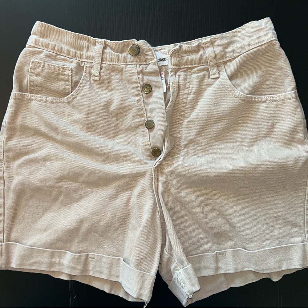 Vintage Guess Jean Shorts, Size 30 Beige